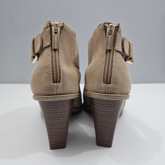 NEW Vince Camuto Fareena Ankle Bootie Womens 11 Tan Leather Peep Toe Block Heel - Picture 9 of 15
